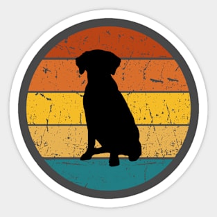 retro sunset dog Sticker